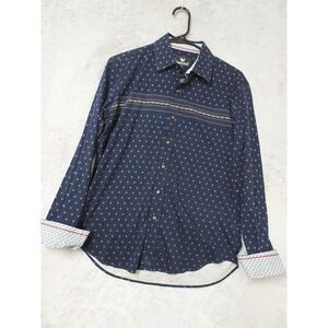 Butter Cloth Shirt Mens Small Performance Flip Cuff Aztec Geometric Southwestern